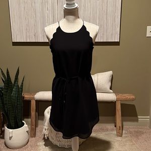 Naked Zebra Black Scalloped Dress